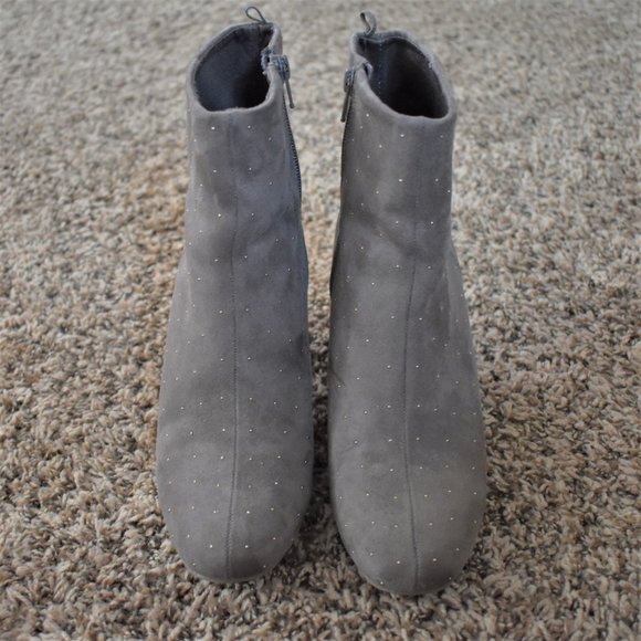 Studded Faux Suede Block Heel Boots - Picture 4 of 4